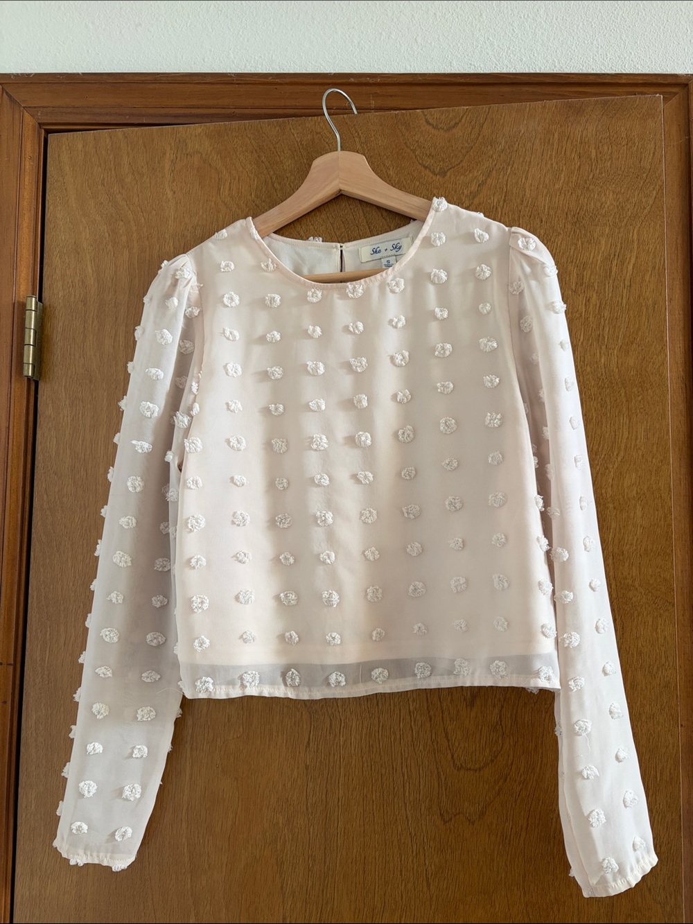 She + Sky // blush Pom Pom blouse